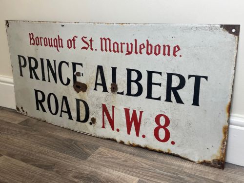ENAMEL LONDON BOROUGH OF ST MARYLEBONE PRINCE ALBERT ROAD SIGN NW8 - ADDITIONAL PHOTO 19