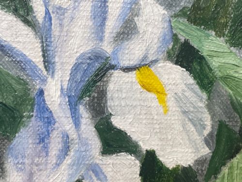 OIL PAINTING IRIS FLOWERS IN DELFT VASE BY ALFRED LYNDON GRACE - ADDITIONAL PHOTO 26