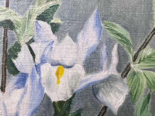 OIL PAINTING IRIS FLOWERS IN DELFT VASE BY ALFRED LYNDON GRACE - ADDITIONAL PHOTO 27