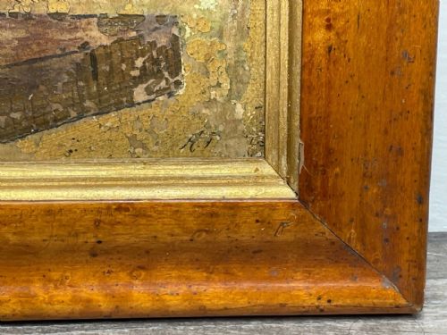 SPORTING OIL CANVAS PAINTING PORTRAIT RACING GREY PIGEON CIRCA 1912 - ADDITIONAL PHOTO 4