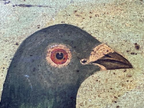 SPORTING OIL CANVAS PAINTING PORTRAIT RACING GREY PIGEON CIRCA 1912 - ADDITIONAL PHOTO 6