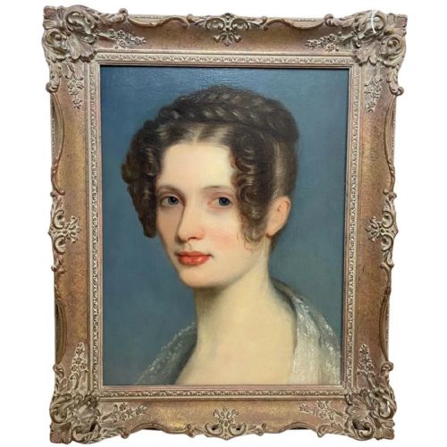19th century oil painting portrait young lady follower of sophie frmiet - CATEGORY: ANTIQUE ART - DATED 19TH CENTURY