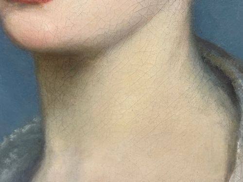 19TH CENTURY OIL PAINTING PORTRAIT YOUNG LADY FOLLOWER OF SOPHIE FRMIET - ADDITIONAL PHOTO 11