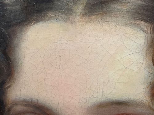 19TH CENTURY OIL PAINTING PORTRAIT YOUNG LADY FOLLOWER OF SOPHIE FRMIET - ADDITIONAL PHOTO 17
