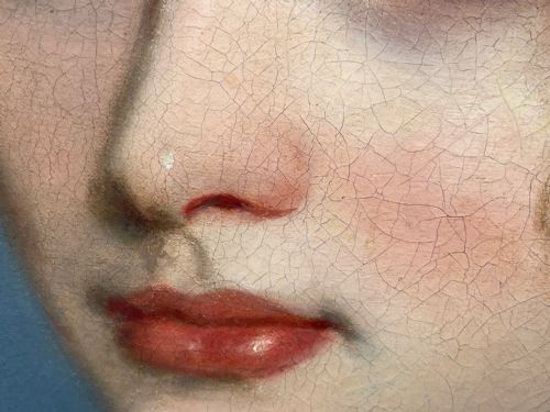 19TH CENTURY OIL PAINTING PORTRAIT YOUNG LADY FOLLOWER OF SOPHIE FRMIET - ADDITIONAL PHOTO 18