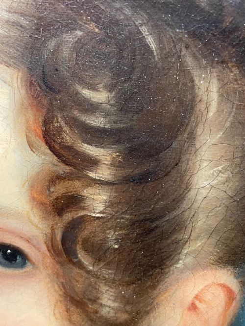 19TH CENTURY OIL PAINTING PORTRAIT YOUNG LADY FOLLOWER OF SOPHIE FRMIET - ADDITIONAL PHOTO 20