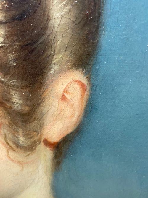 19TH CENTURY OIL PAINTING PORTRAIT YOUNG LADY FOLLOWER OF SOPHIE FRMIET - ADDITIONAL PHOTO 24