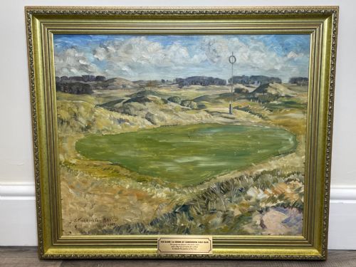 SCOTTISH OIL PAINTING GOLF CLUB CARNOUSTIE BY JAMES TORRINGTON BELL - ADDITIONAL PHOTO 1