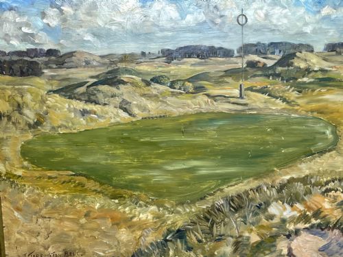 SCOTTISH OIL PAINTING GOLF CLUB CARNOUSTIE BY JAMES TORRINGTON BELL - ADDITIONAL PHOTO 6