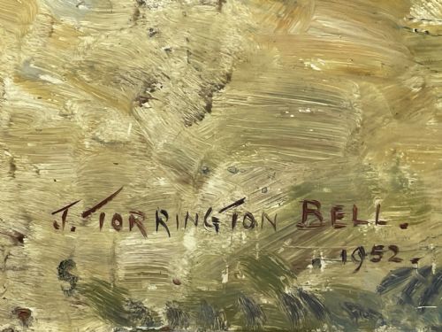 SCOTTISH OIL PAINTING GOLF CLUB CARNOUSTIE BY JAMES TORRINGTON BELL - ADDITIONAL PHOTO 7