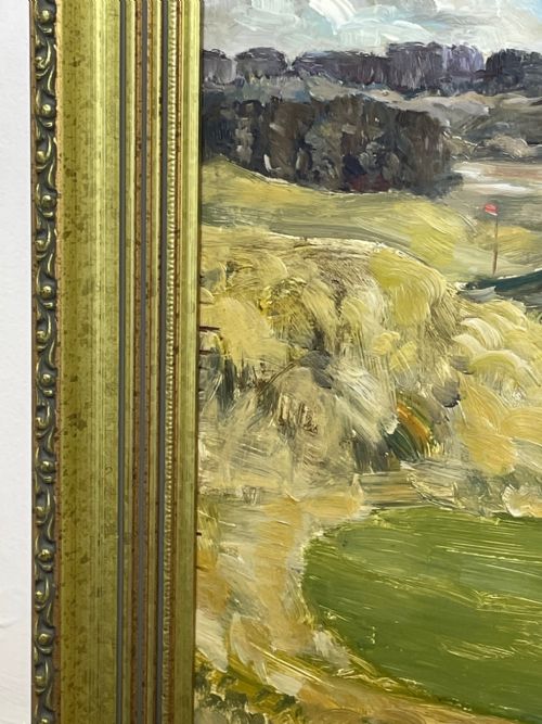 SCOTTISH OIL PAINTING GOLF CLUB CARNOUSTIE BY JAMES TORRINGTON BELL - ADDITIONAL PHOTO 12