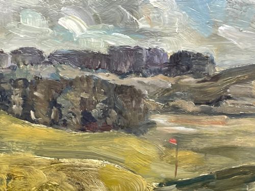 SCOTTISH OIL PAINTING GOLF CLUB CARNOUSTIE BY JAMES TORRINGTON BELL - ADDITIONAL PHOTO 20