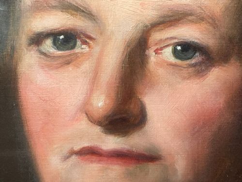 ENGLISH LARGE 19TH CENTURY PORTRAIT SEATED LADY BY JOHN MAYER COLLIER OBE RP - ADDITIONAL PHOTO 6