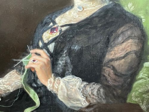 ENGLISH LARGE 19TH CENTURY PORTRAIT SEATED LADY BY JOHN MAYER COLLIER OBE RP - ADDITIONAL PHOTO 13