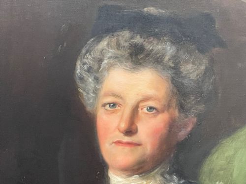 ENGLISH LARGE 19TH CENTURY PORTRAIT SEATED LADY BY JOHN MAYER COLLIER OBE RP - ADDITIONAL PHOTO 15