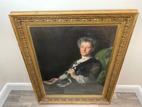 ENGLISH LARGE 19TH CENTURY PORTRAIT SEATED LADY BY JOHN MAYER COLLIER OBE RP - ADDITIONAL PHOTO 16