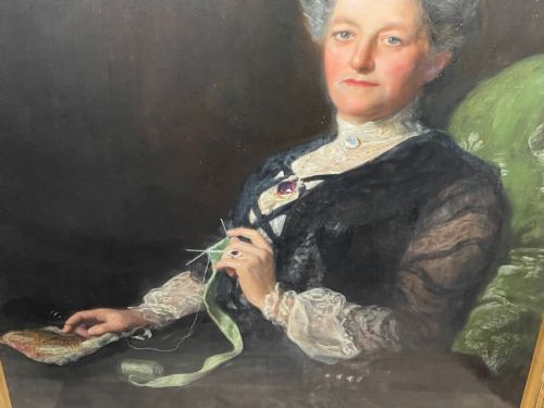 ENGLISH LARGE 19TH CENTURY PORTRAIT SEATED LADY BY JOHN MAYER COLLIER OBE RP - ADDITIONAL PHOTO 17