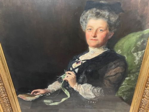 ENGLISH LARGE 19TH CENTURY PORTRAIT SEATED LADY BY JOHN MAYER COLLIER OBE RP - ADDITIONAL PHOTO 18