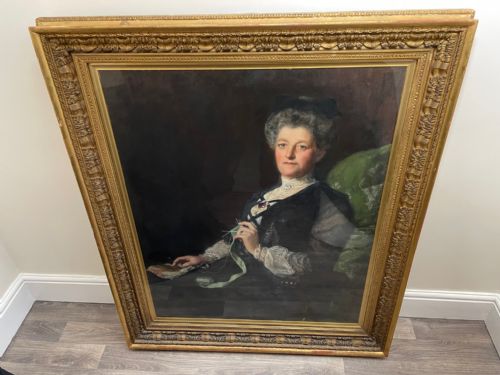 ENGLISH LARGE 19TH CENTURY PORTRAIT SEATED LADY BY JOHN MAYER COLLIER OBE RP - ADDITIONAL PHOTO 19