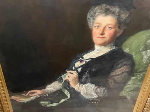 ENGLISH LARGE 19TH CENTURY PORTRAIT SEATED LADY BY JOHN MAYER COLLIER OBE RP - ADDITIONAL PHOTO 26