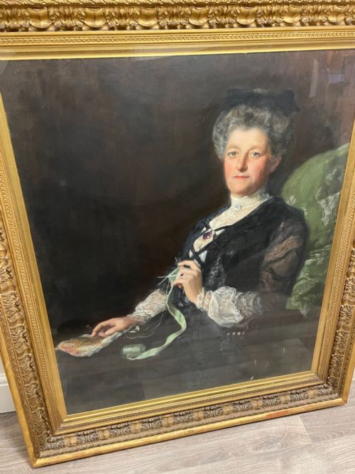 ENGLISH LARGE 19TH CENTURY PORTRAIT SEATED LADY BY JOHN MAYER COLLIER OBE RP - ADDITIONAL PHOTO 27