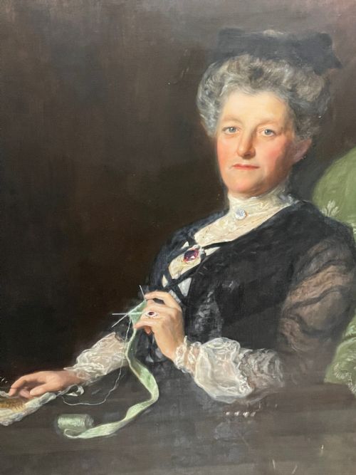 ENGLISH LARGE 19TH CENTURY PORTRAIT SEATED LADY BY JOHN MAYER COLLIER OBE RP - ADDITIONAL PHOTO 29