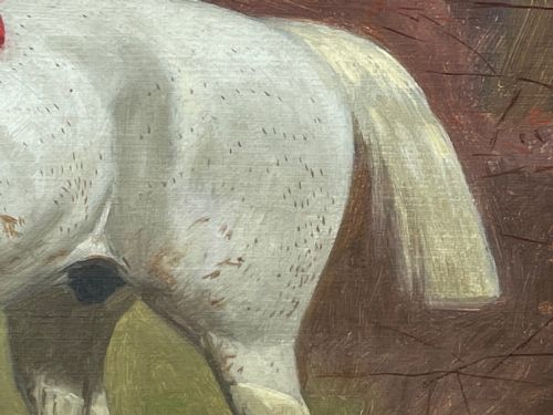 HUNTING OIL PAINTING HORSE RIDER SIGNED BASIL NIGHTINGALE - ADDITIONAL PHOTO 18