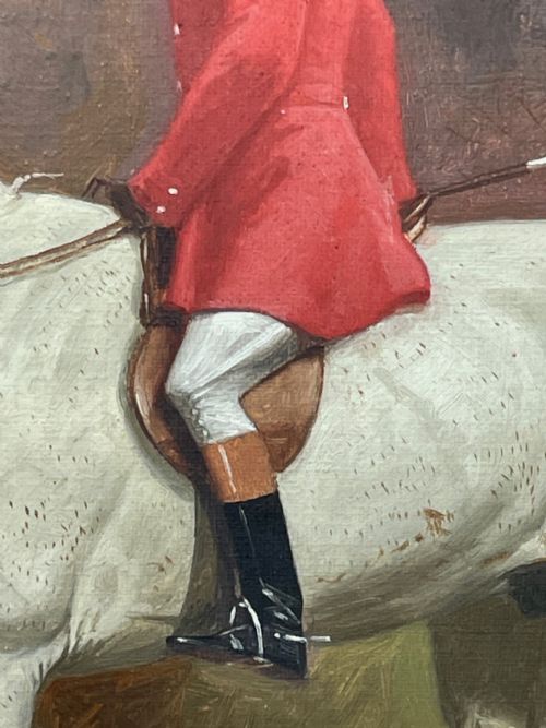 HUNTING OIL PAINTING HORSE RIDER SIGNED BASIL NIGHTINGALE - ADDITIONAL PHOTO 19