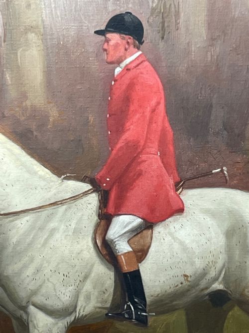 HUNTING OIL PAINTING HORSE RIDER SIGNED BASIL NIGHTINGALE - ADDITIONAL PHOTO 20