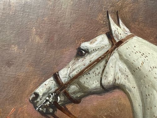 HUNTING OIL PAINTING HORSE RIDER SIGNED BASIL NIGHTINGALE - ADDITIONAL PHOTO 26