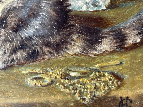 19TH CENTURY OIL PAINTING KITTENS REFLECTION BY HORATIO HENRY COULDERY - ADDITIONAL PHOTO 18