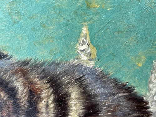 19TH CENTURY OIL PAINTING KITTENS REFLECTION BY HORATIO HENRY COULDERY - ADDITIONAL PHOTO 19