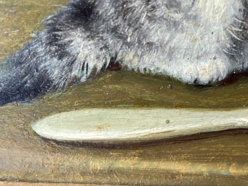 19TH CENTURY OIL PAINTING KITTENS REFLECTION BY HORATIO HENRY COULDERY - ADDITIONAL PHOTO 21