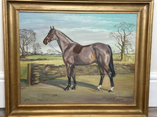 BRITISH EQUINE OIL PAINTING HORSE LORDSWOOD PORTRAIT STANDING PROUD - ADDITIONAL PHOTO 4