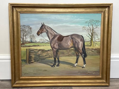 BRITISH EQUINE OIL PAINTING HORSE LORDSWOOD PORTRAIT STANDING PROUD - ADDITIONAL PHOTO 5