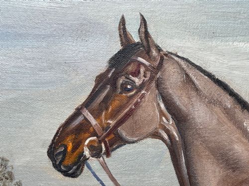 BRITISH EQUINE OIL PAINTING HORSE LORDSWOOD PORTRAIT STANDING PROUD - ADDITIONAL PHOTO 9