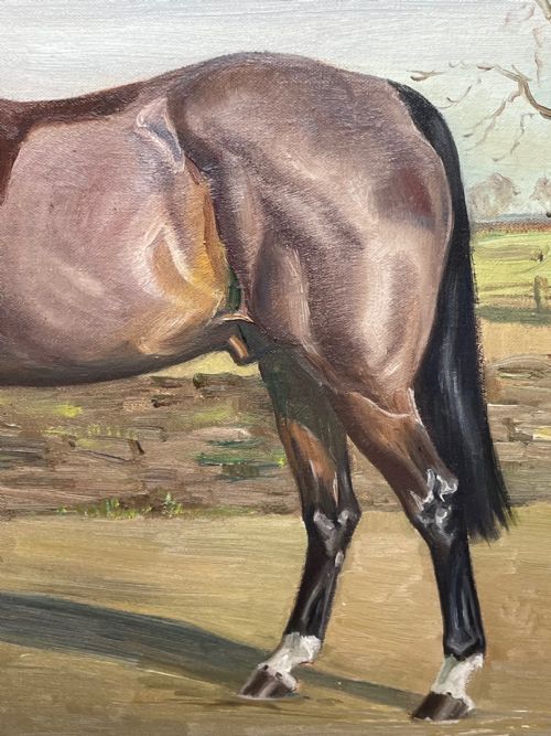 BRITISH EQUINE OIL PAINTING HORSE LORDSWOOD PORTRAIT STANDING PROUD - ADDITIONAL PHOTO 10