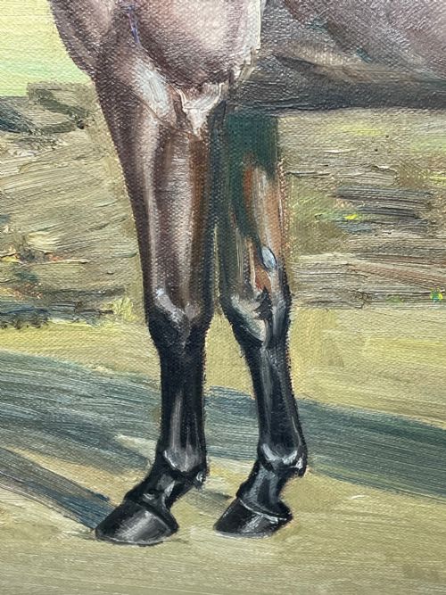 BRITISH EQUINE OIL PAINTING HORSE LORDSWOOD PORTRAIT STANDING PROUD - ADDITIONAL PHOTO 11