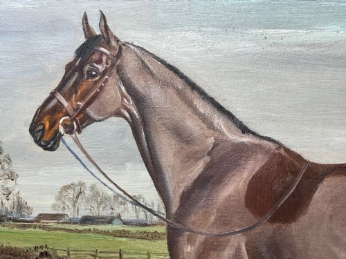 BRITISH EQUINE OIL PAINTING HORSE LORDSWOOD PORTRAIT STANDING PROUD - ADDITIONAL PHOTO 21