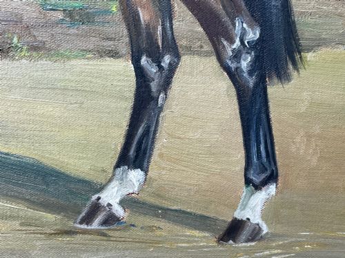 BRITISH EQUINE OIL PAINTING HORSE LORDSWOOD PORTRAIT STANDING PROUD - ADDITIONAL PHOTO 24