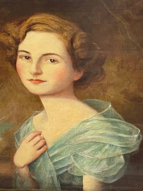 OIL PAINTING PORTRAIT ANNE BOWESLYON SIGNED HARRY CLIFFORD PILSBURY - ADDITIONAL PHOTO 2