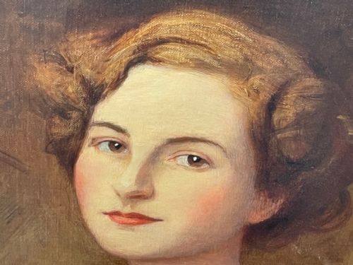 OIL PAINTING PORTRAIT ANNE BOWESLYON SIGNED HARRY CLIFFORD PILSBURY - ADDITIONAL PHOTO 6