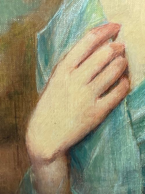 OIL PAINTING PORTRAIT ANNE BOWESLYON SIGNED HARRY CLIFFORD PILSBURY - ADDITIONAL PHOTO 9
