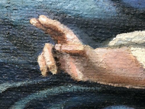 LARGE RELIGIOUS PORTRAIT OIL PAINTING THE ICON OF MADONNA DEL POPOLO C1931 - ADDITIONAL PHOTO 6