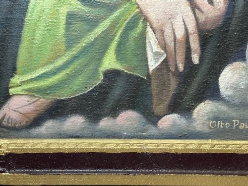 LARGE RELIGIOUS PORTRAIT OIL PAINTING THE ICON OF MADONNA DEL POPOLO C1931 - ADDITIONAL PHOTO 18