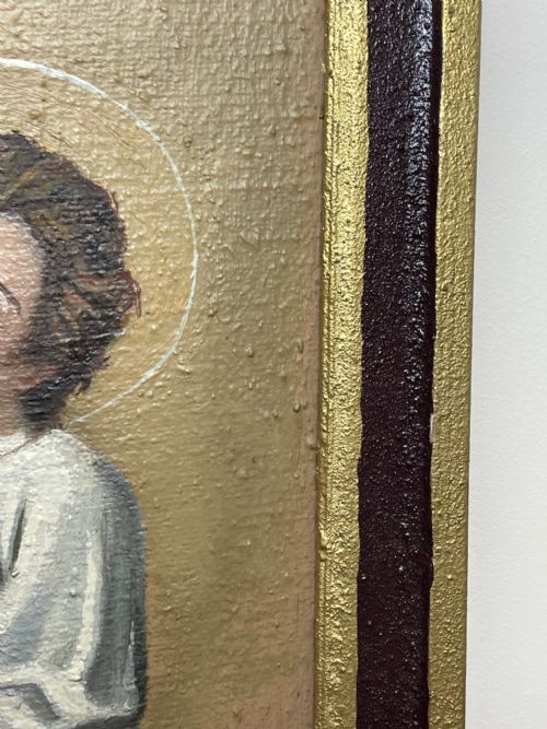 LARGE RELIGIOUS PORTRAIT OIL PAINTING THE ICON OF MADONNA DEL POPOLO C1931 - ADDITIONAL PHOTO 20
