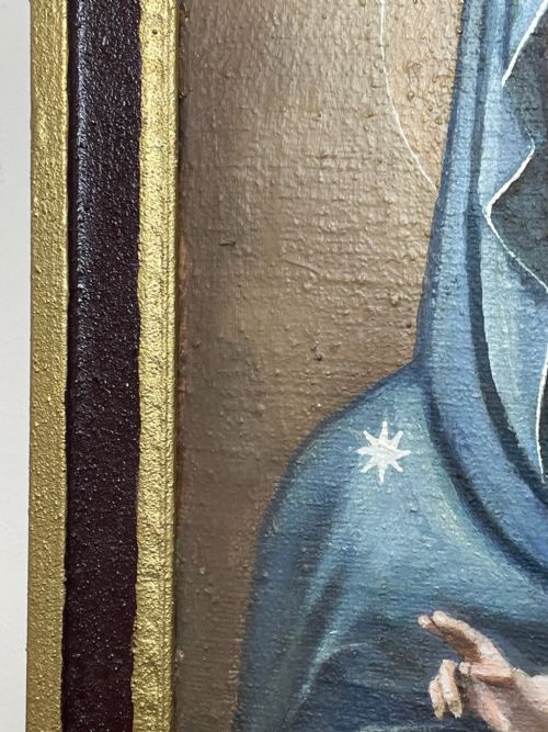 LARGE RELIGIOUS PORTRAIT OIL PAINTING THE ICON OF MADONNA DEL POPOLO C1931 - ADDITIONAL PHOTO 21