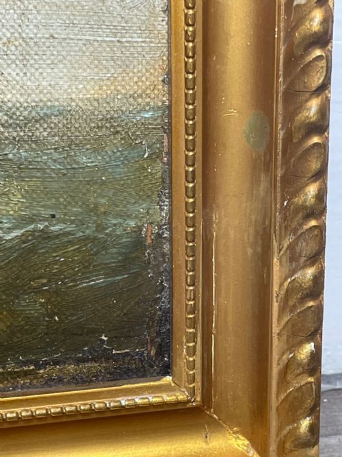 19TH CENTURY OIL PAINTING FISHING BOATS IN SWELL BY HARRY J WILLIAMS - ADDITIONAL PHOTO 25