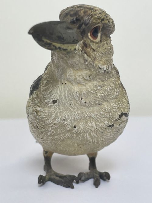 ANTIQUE AUSTRIAN COLD PAINTED BRONZE KOOKABURRA BIRD - ADDITIONAL PHOTO 11