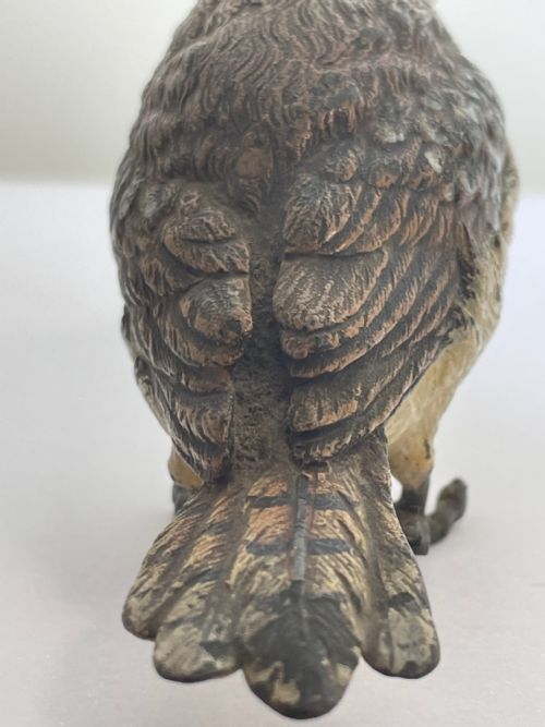 ANTIQUE AUSTRIAN COLD PAINTED BRONZE KOOKABURRA BIRD - ADDITIONAL PHOTO 24